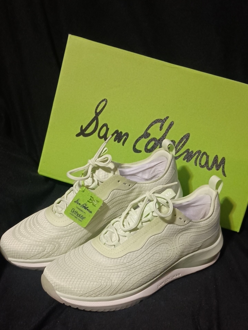 Sam Edelman MILES in Lime Nylon Orthopedic Sneakers w/OrthoLite Insoles Size 9.5